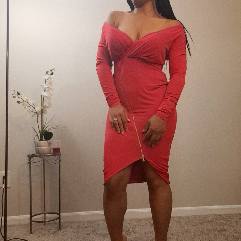 RACHEL Rachel Roy Off-Shoulder Red Bodycon Dress
